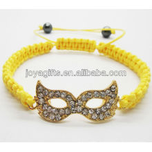 Gold eyeshade alloy with diamante woven bracelet